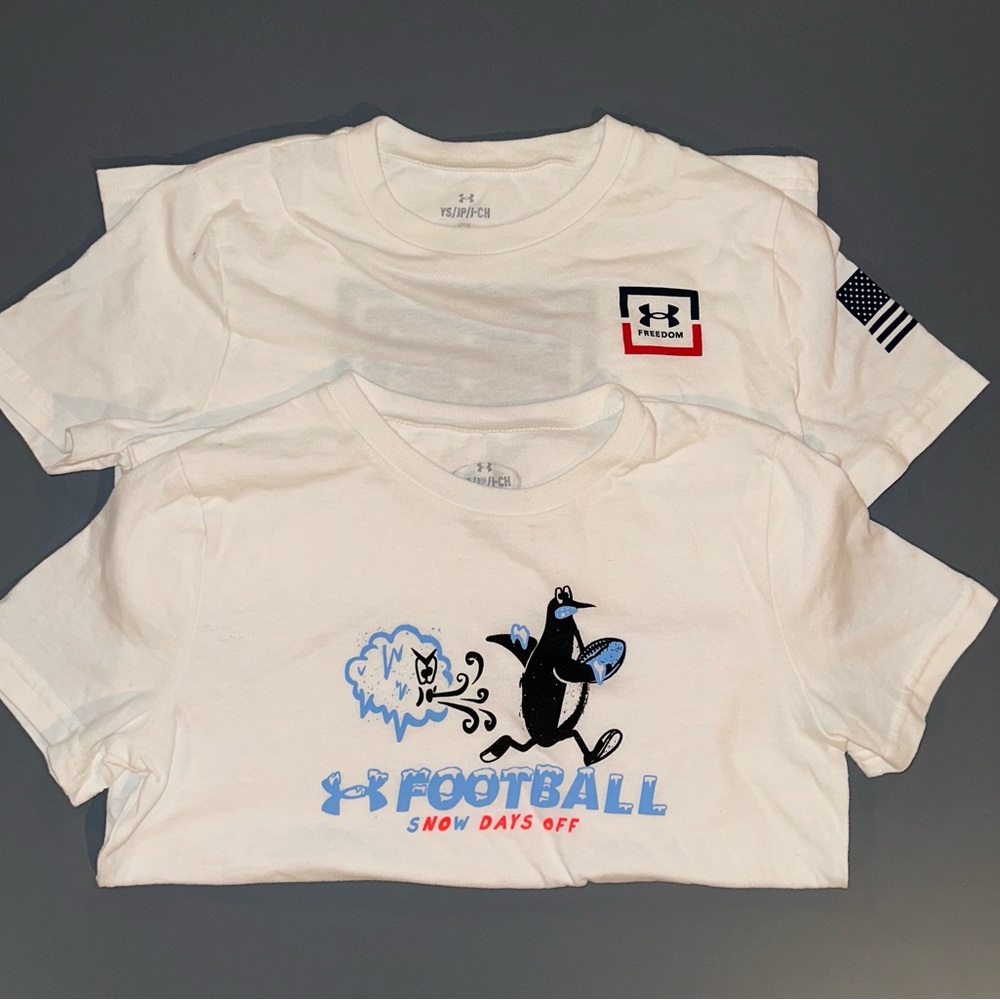 Youth Small Under Armour Kids White Graphic Tees